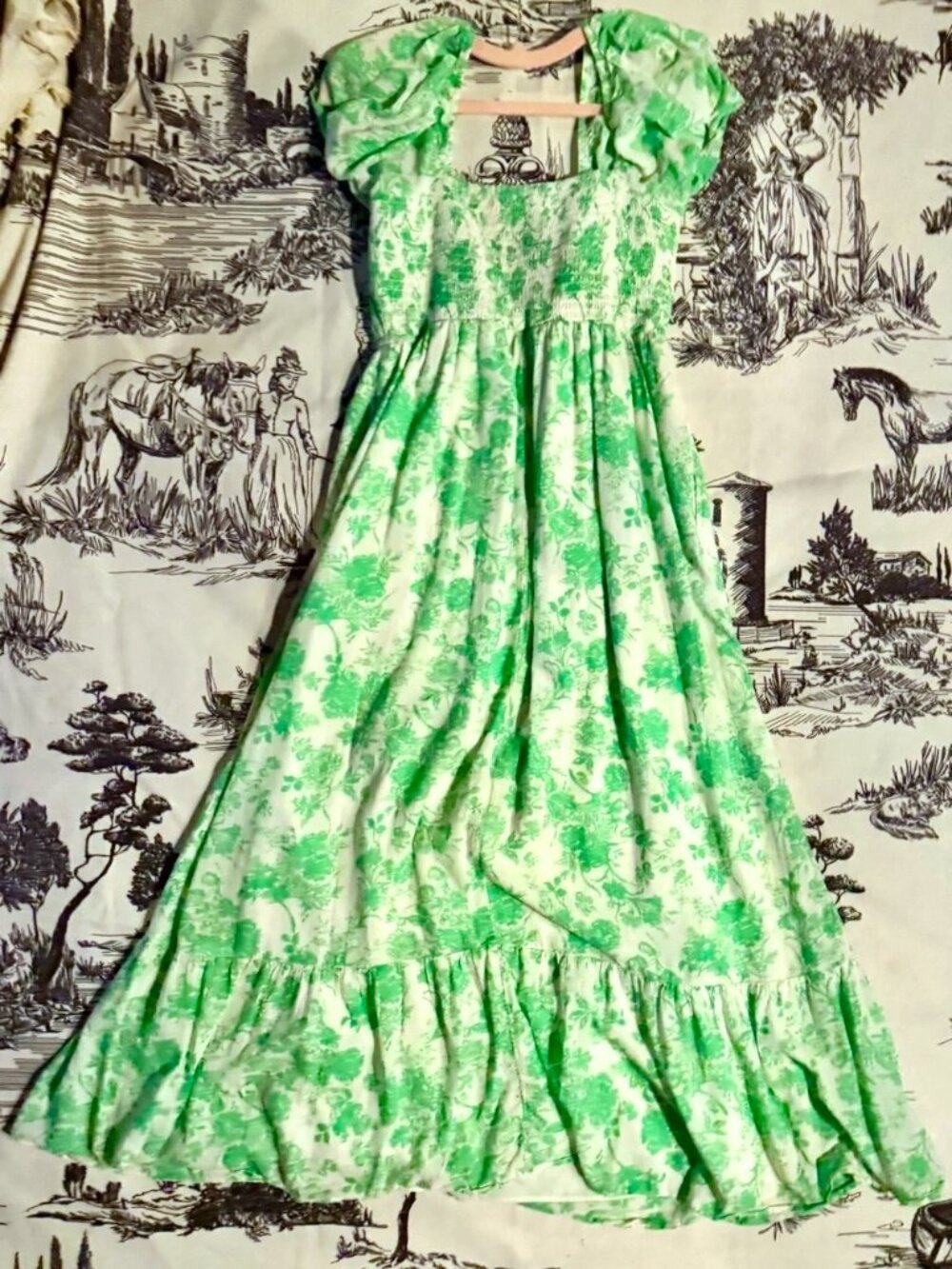 🌲 AMERICAN EAGLE Outfitters Floral Peasant Dress, Vibrant Color! - Picture 1 of 7